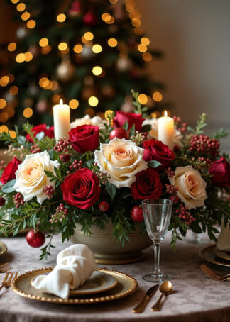 Winter Wishes Christmas flower arrangement
