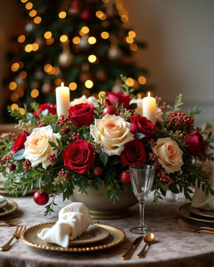 Winter Wishes Christmas flower arrangement