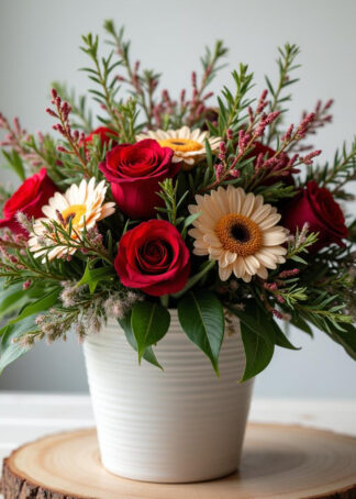Holiday Flowers bright arrangement