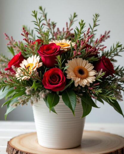 Holiday Flowers bright arrangement