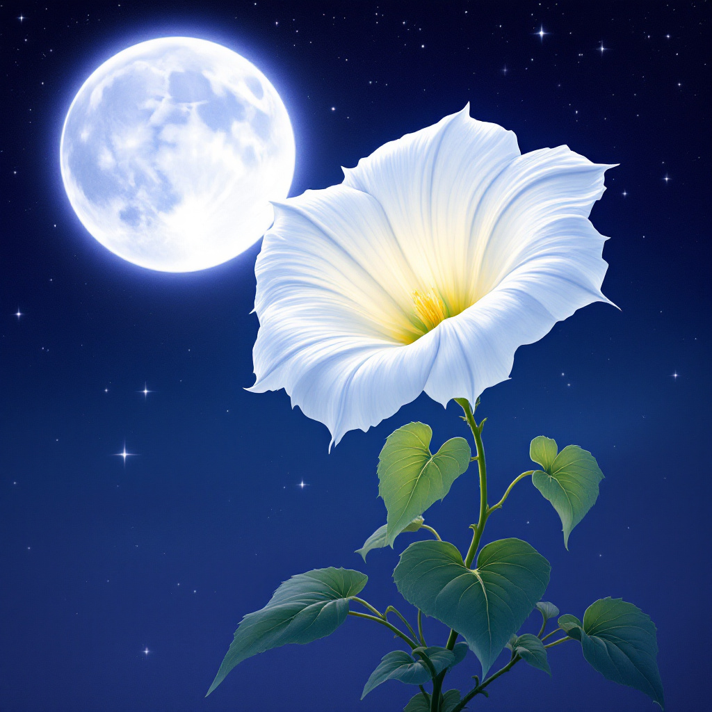 Moonflower (Ipomoea alba),