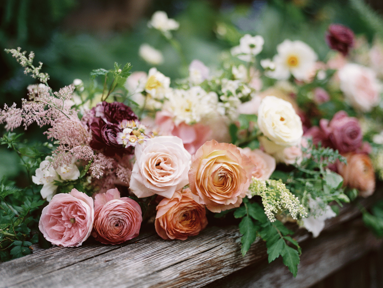 Creative Floral Arrangements Featuring Roses and Ranunculus