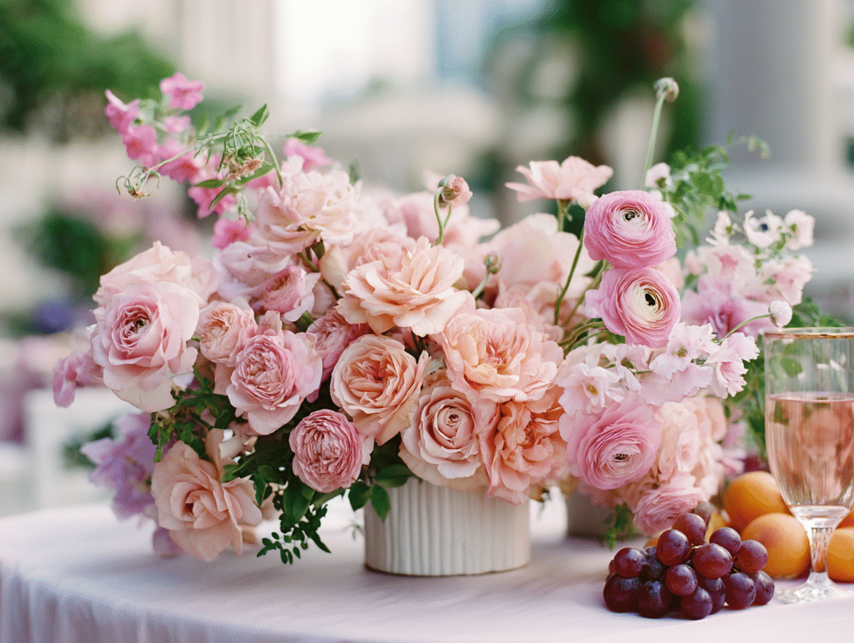 Creative Floral Arrangements Featuring Roses and Ranunculus